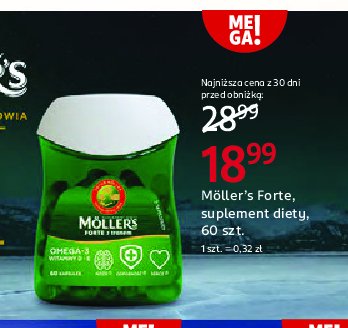 Kapsułki z tranem Moller's forte promocja w Rossmann