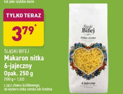Makaron rosołowy z kurkumą nitka cienka Śląski bifej promocja