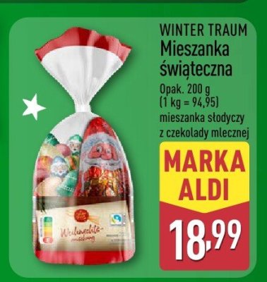 Mieszanka świąteczna z czekolady mlecznej promocja w Aldi
