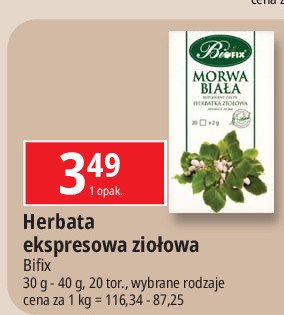 Herbatka ziołowa morwa biała Bifix promocja