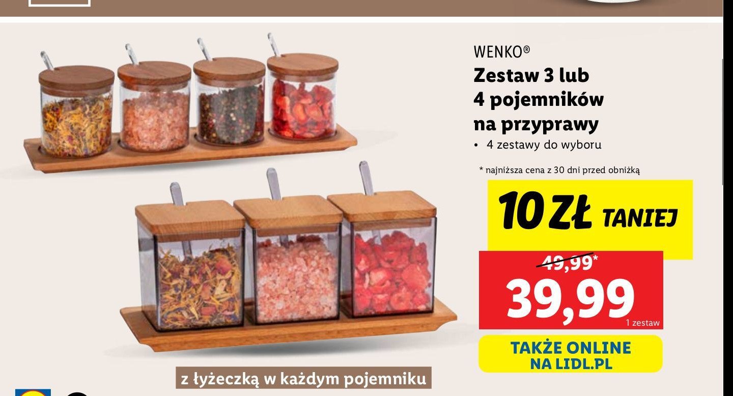 Pojemniki na przyprawy Wenko promocja w Lidl