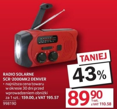 Radio solarne SCR-2000MX 2 DENVER promocja w Selgros