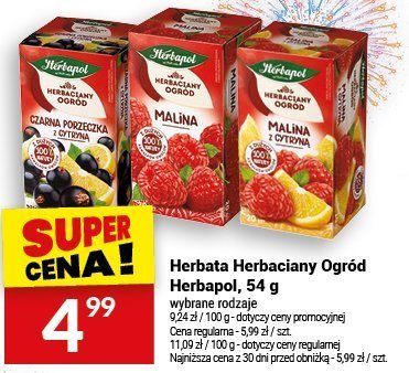 Herbata Herbaciany Ogród Herbapol, 54 g wybrane rodzaje promocja w Twój Market