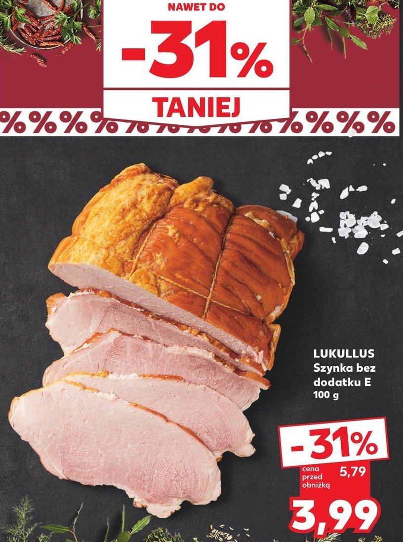 Szynka bez dodatku e Lukullus promocja w Kaufland