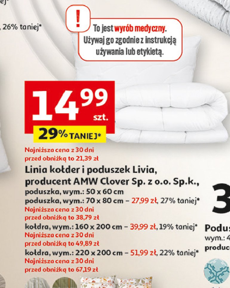 Kołdra z mikrofibry livia 220 x 200 cm Amw promocja