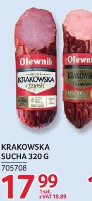 Kiełbasa sucha Krakowska Olewnik 320 g promocja w Selgros
