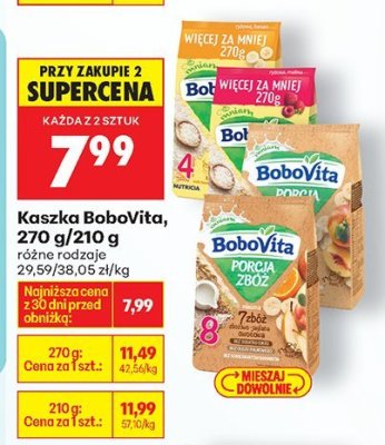 Kaszka BoboVita, 270 g/210 g różne rodzaje promocja w Biedronka