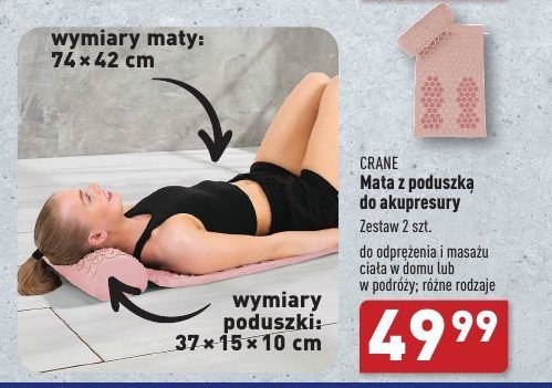 Mata z poduszką do akupresury CRANE promocja