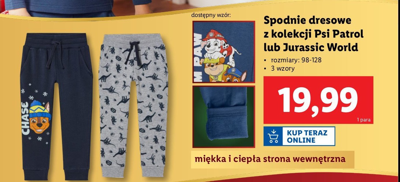 Spodnie dresowe jurassic wolrd promocja