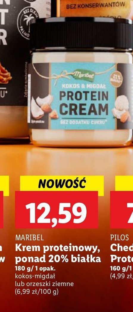 Krem proteinowy kokos-migdał Maribel promocja w Lidl