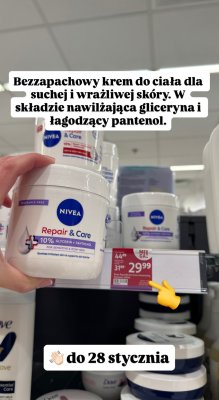 Krem do ciała Repair & Care promocja w Rossmann