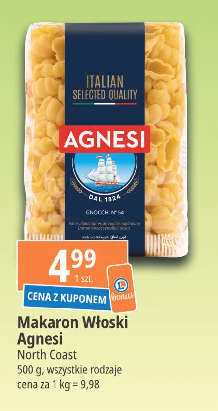 Makaron muszelki Agnesi promocja