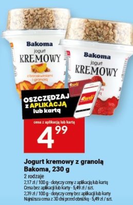 Jogurt kremowy z granolą Bakoma 230 g promocja w Twój Market