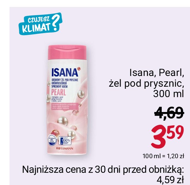 Żel pod prysznic kremowy pearl Isana promocja