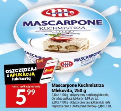Ser mascarpone Kuchmistrza Mlekovita, 250 g promocja w Twój Market