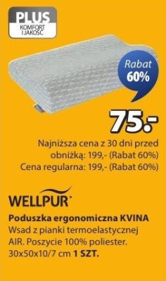 Poduszka ergonomiczna KVINA 30x50x10/7 cm promocja w Jysk