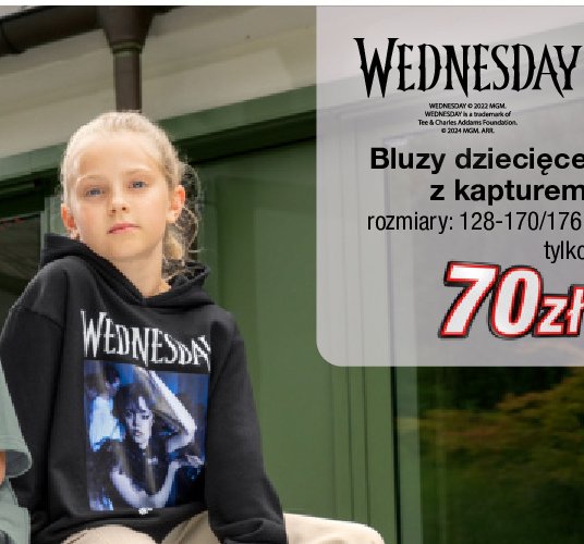 Bluza dziecięca z kapturem 128-170/176 wednesday promocja