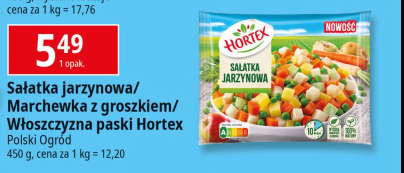 Włoszczyzna paski Hortex promocja w Leclerc