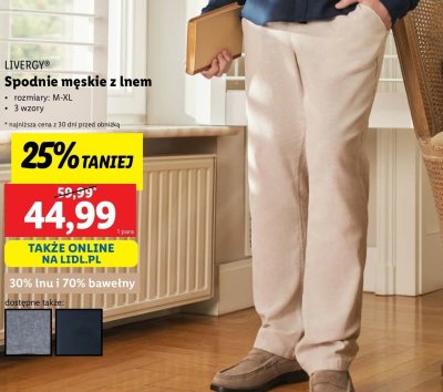 Spodnie męskie rozm. m-xl Livergy promocja