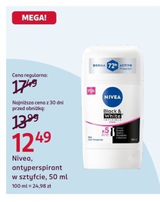 Antyperspirant w sztyfcie Nivea, 50 ml promocja w Rossmann