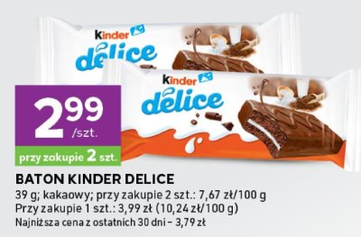 Baton Kinder Delice kakaowy promocja w Stokrotka