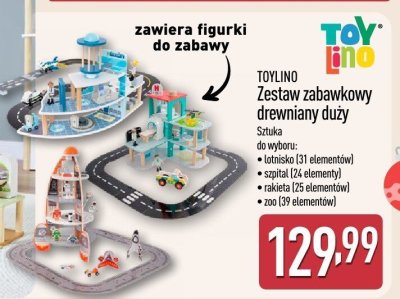 Zestaw zabawkowy drewniany duży Toylino promocja w Aldi