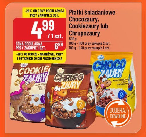 Płatki kuleczki kakaowe chocozaury Mleczna polana promocja