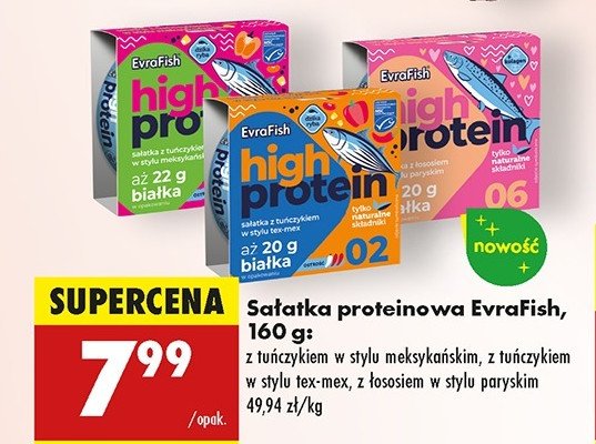 Sałatka proteinowa z tuńczkiem w stylu tex-mex Evrafish promocja w Biedronka