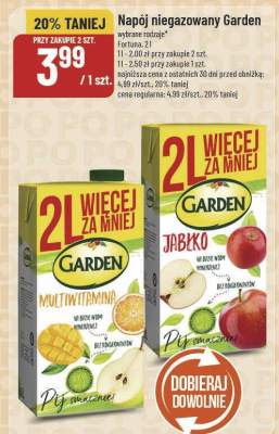 Napój niegazowany Garden Fortuna wybrane rodzaje promocja w POLOmarket