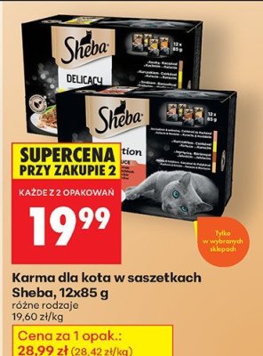 Karma dla kota w saszetkach Sheba 12x85 g różne rodzaje promocja w Biedronka
