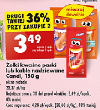 Żelki kable brzoskwiniowe Candi (biedronka) promocja