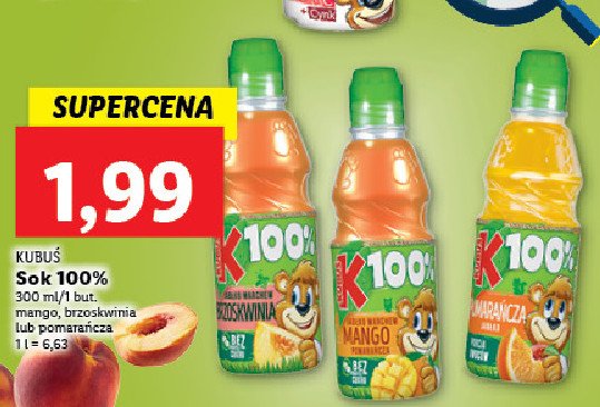 Sok mango-pomarańcza Kubuś 100% sok promocja
