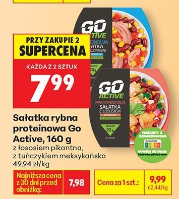 Sałatka rybna proteinowa Go Active z łososiem pikantna z tuńczykiem meksykańska 160 g promocja w Biedronka