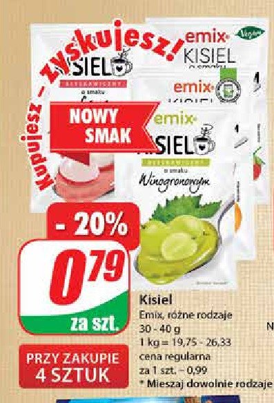 Kisiel winogronowy Emix promocja