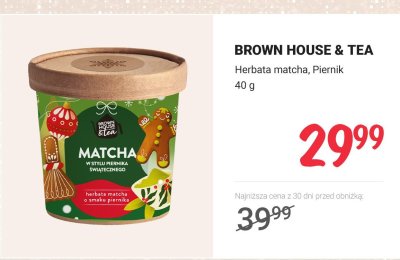 Herbata matcha Piernik BROWN HOUSE & TEA promocja w Rossmann