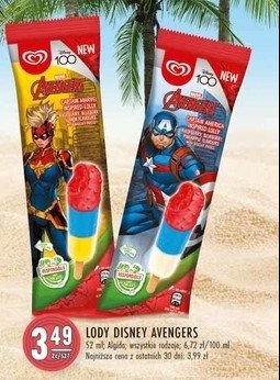 L贸d avengers captain america Algida promocja