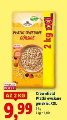 Płatki owsiane górskie Crownfield, XXL promocja w Lidl