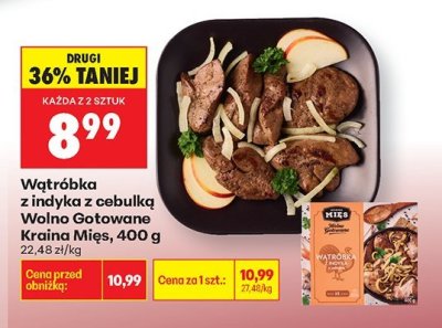 Wątróbka z indyka z cebulką Wolno Gotowane Kraina Mięs, 400 g promocja w Biedronka