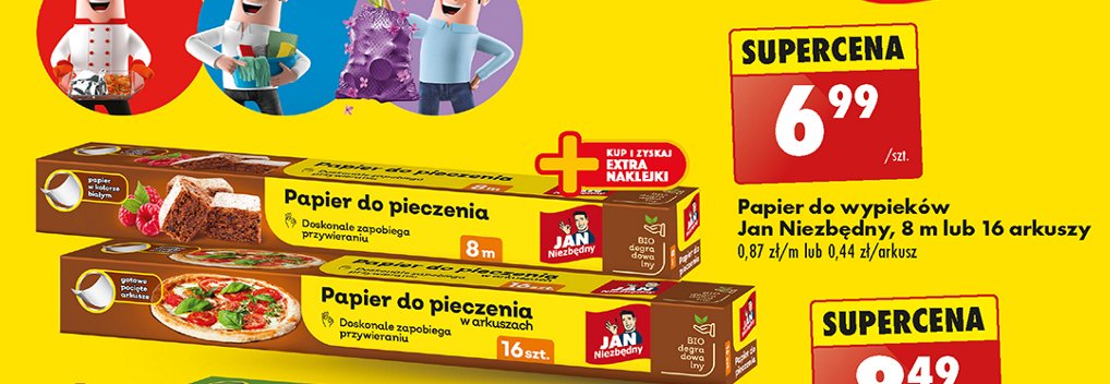 Papier do pieczenia 8 m Jan niezbędny promocja w Biedronka