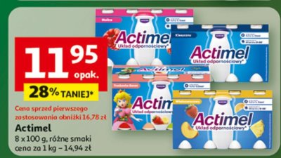 Actimel 8 x 100g, różne smaki promocja w Auchan