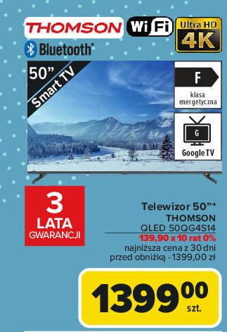 Telewizor qled 50qg4s14 Thomson promocja w Carrefour