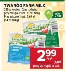 Twaróg Farm Milk kostka różne rodzaje promocja w Stokrotka