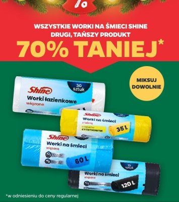 Wszystkie worki na śmieci Shine DRUGIE -70% promocja w Netto