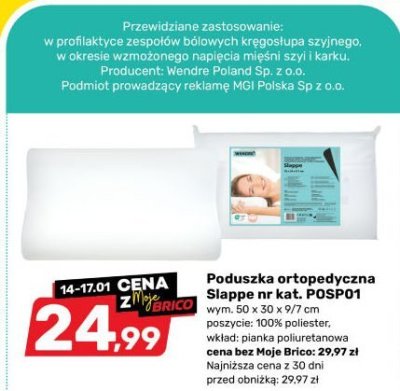 Poduszka ortopedyczna klin 2 szt. POSP01 50 x 30 x 9/7 cm promocja w Bricomarche