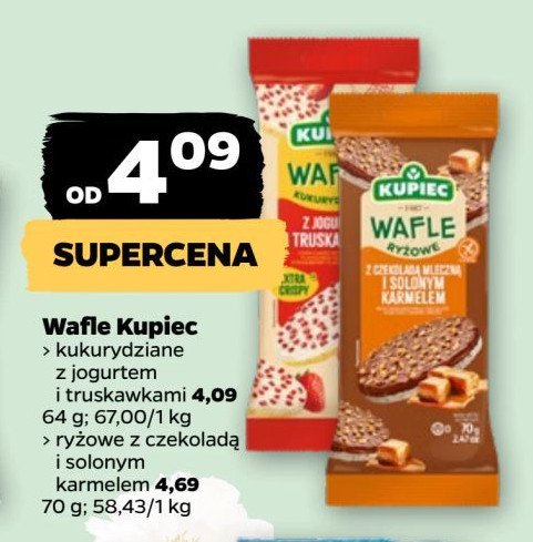 Wafle ryżowe w czekoladzie mlecznej z karmelem Kupiec promocja w Netto