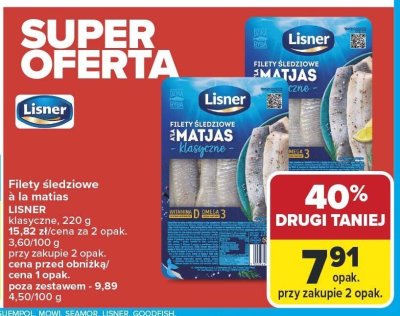 Filety śledziowe a la matias LISNER klasyczne promocja w Carrefour Market