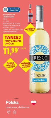 Wino Fresco Frizzante białe półsłodkie musujące 750ml promocja w Lidl