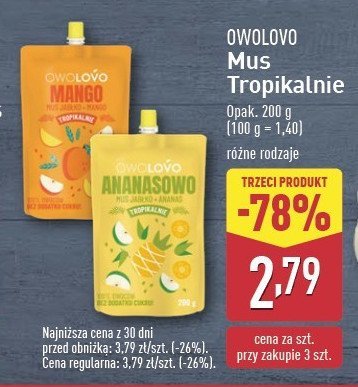 Mus ananasowo Owolovo promocja w Aldi