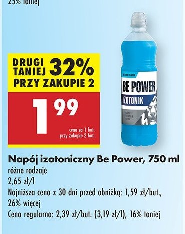 Napój izotoniczny wieloowocowy Be power promocja w Biedronka