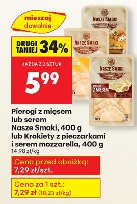 Krokiety z pieczarkami i serem mozzarella Nasze Smaki, 400 g promocja w Biedronka